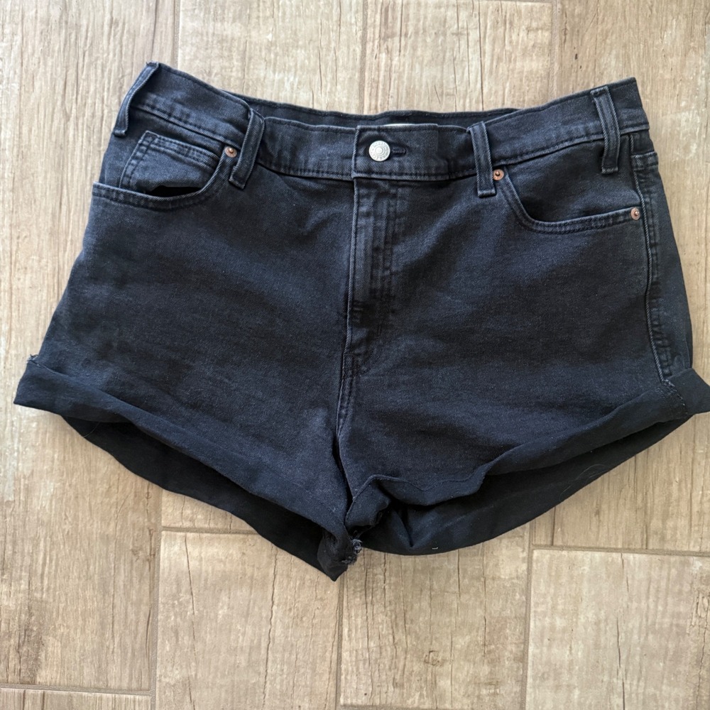 Signature by Levi Strauss & Co Heritage High-Rise Shorts Black Denim Size 10